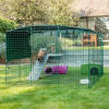 Omlet Zippi Rabbit Playpen with Zippi Platforms, Green Zippi Shelter and Two Rabbits