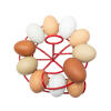 Red chicken egg skelter holder in a kitchen