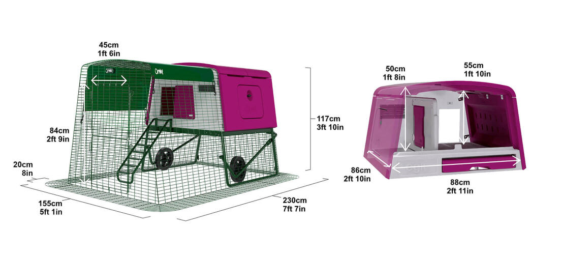 Large Eglu Cube Chicken Coops and Runs Easy to Clean Safe Hen House