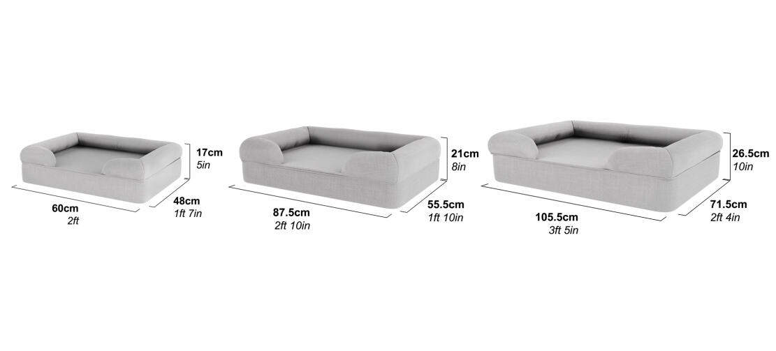 Memory Foam Bolster Dog Beds Find Your Match From 15 Amazing Colours