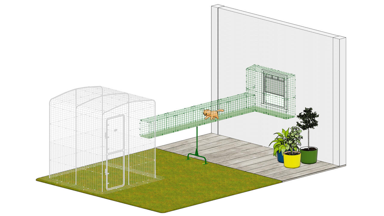 catio outdoor cat enclosure tunnel walkway customizable set up