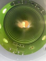 The inside of the green Zippi tunnel.
