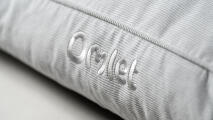 Close up of the Corduroy Pebble cushion dog bed