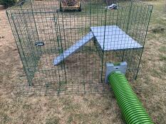 Some platforms in a rabbit enclosure