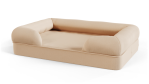 Memory Foam Bolster Dog Bed - Medium - Natural Beige