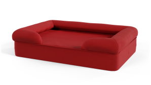 Bolster Dog Bed - Large - Merlot Red