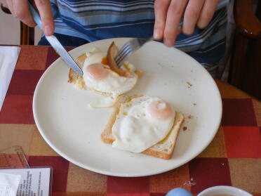 Debs - say thanks to your hens - rob enjoying your eggs fried mmm