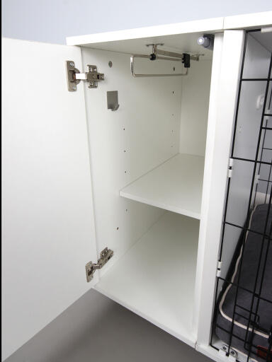 Keep your Fido Studio Wardrobe neat with a shelf, clothes rail and lead hook