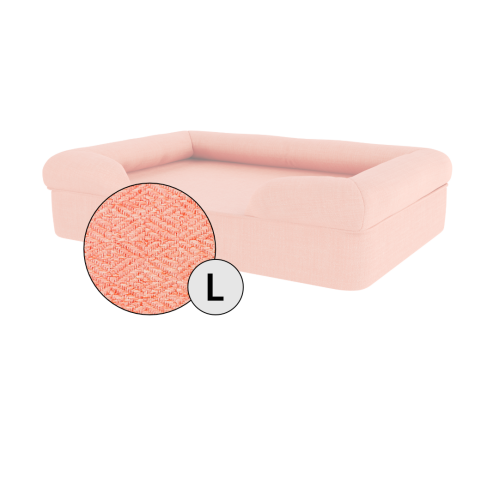 Omlet Memory Foam Bolster Dog bed Large in Peach Pink