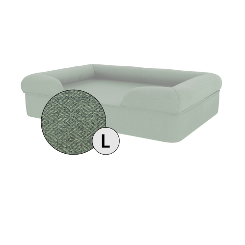 Omlet Memory Foam Bolster Dog bed Large in Sage Green