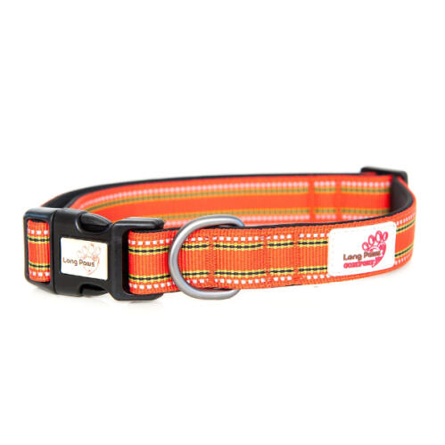 Long Paws Comfort Padded Dog Collar Orange