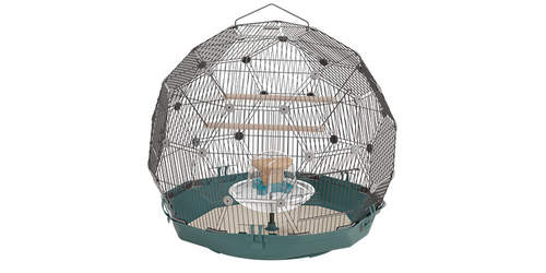 Omlet Geo Bird Cage with Black Cage and Teal Base