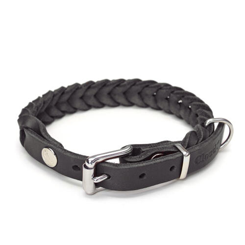 Cloud7 Central Park Luxury Leather Dog Collar Black