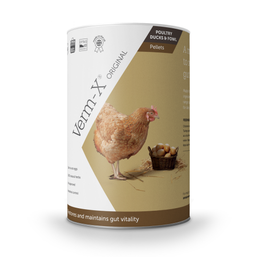 A box of verm-x for chickens