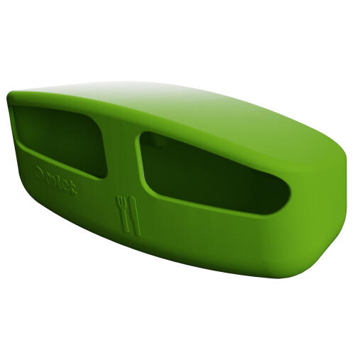 Green Eglu Pro and Eglu Cube chicken feeder designed by Omlet
