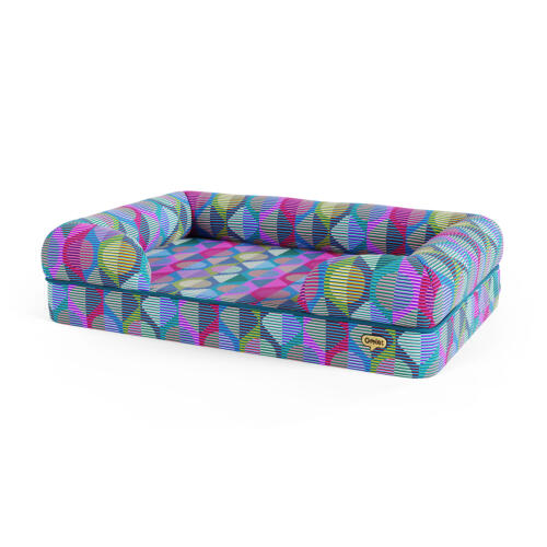 Large Bolster dog bed - limited edition print - Catch Jazzy