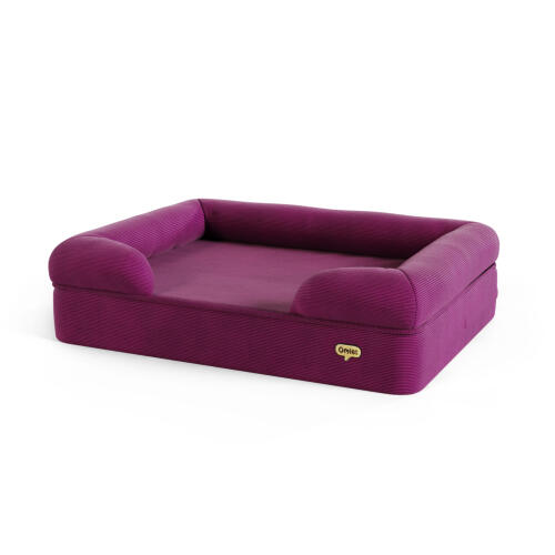 Small Bolster dog bed - limited edition print - Corduroy Magenta