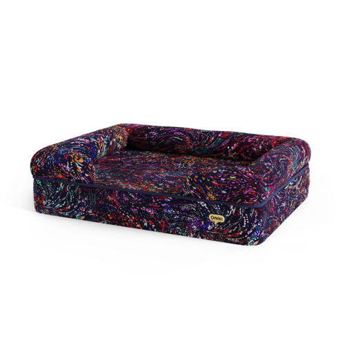 Small Bolster dog bed - limited edition print - Swish Midnight