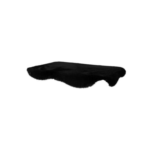 Medium black sheepskin topology topper for memory foam dog bed