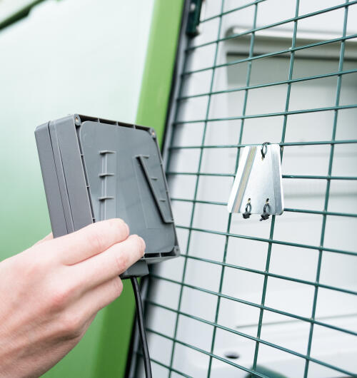 detail of control panel and run mesh bracket
