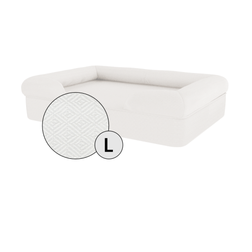 Omlet Memory Foam Bolster Dog bed Large in Meringue White