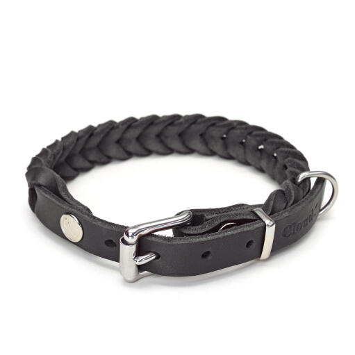 Cloud7 Central Park Luxury Leather Dog Collar Black