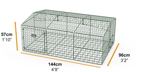 Zippi Guinea Pig Run with Roof and Underfloor Mesh - Single Height Low