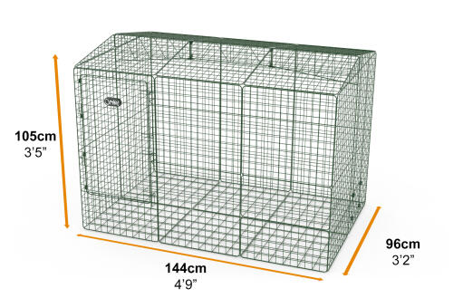 Zippi Guinea Pig Run with Roof and Underfloor Mesh - Double Height High