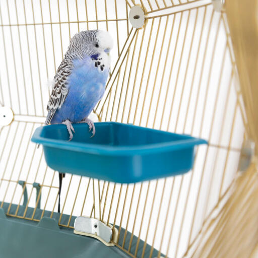 1Pc Plastic bird water bath box parrot hanging bird bath cage bathtub bird baAS 