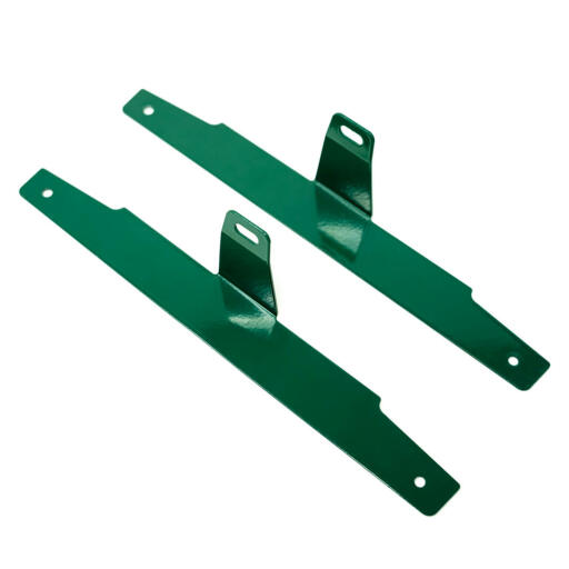 A pair of security brackets for the Omlet Eglu Go chicken coop.