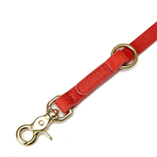 Cloud7 Luxury Leather Dog Lead Leash Cherry Red