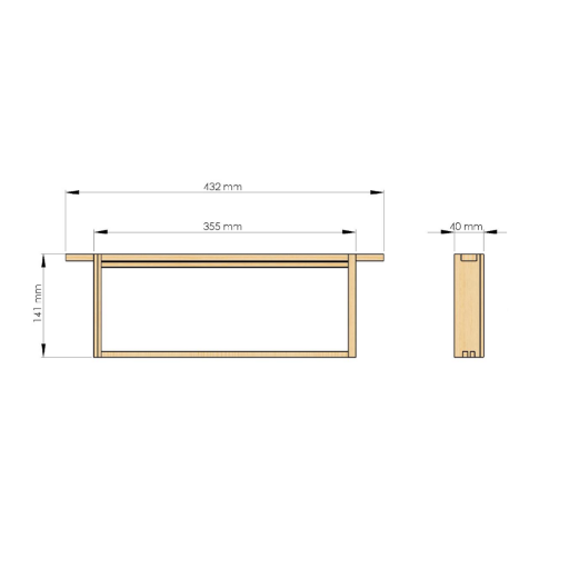 Beehaus super frame dimensions.