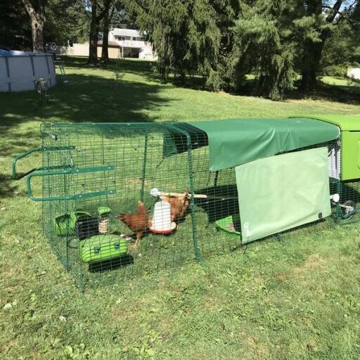 Eglu Chicken Coop from Omlet with wheels and run handles