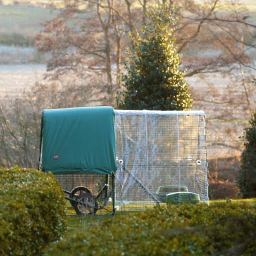 Eglu go up chicken coop with run clear cover and extreme temperature protection