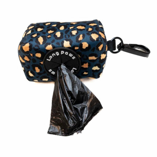 long paws Funk the Dog Poo Bag Pouch | Leopard Green & Gold