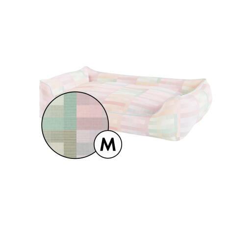 Medium nest dog bed cover in Prism Kaleidoscope print by Omlet.