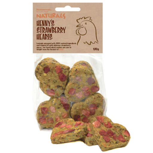 Naturals Strawberry Hearts Chicken Treats 120g