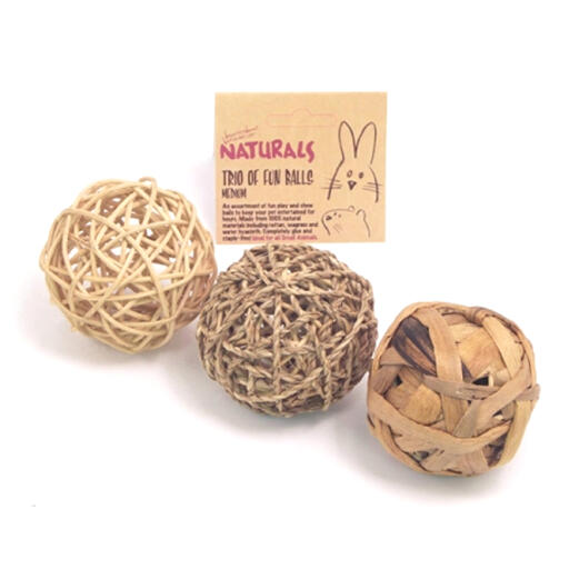 Naturals Trio of Fun Balls for Small Animals