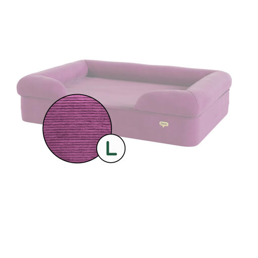 Bolster Dog Bed Cover Only Large Corduory Magenta Omlet