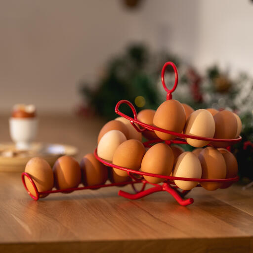 Egg Skelter 24 - Red for Small to Medium Eggs with Christmas Wreath