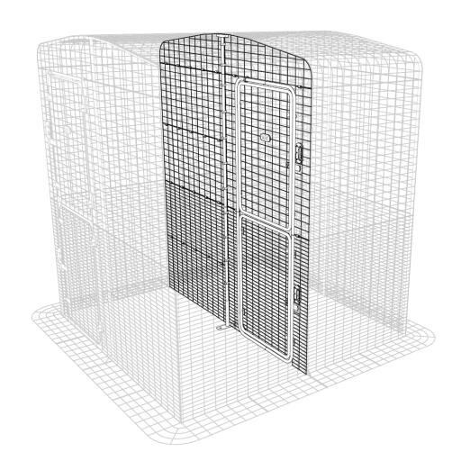 a diagram of a full height partition of a 2x2 walk in run