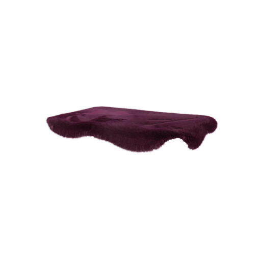 Medium purple sheepskin topology topper for memory foam dog bed