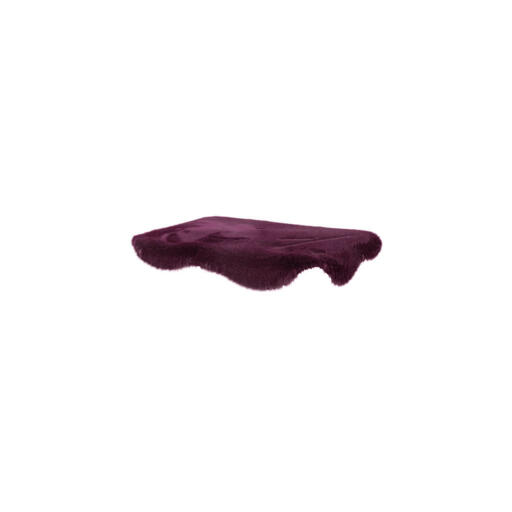 Small purple sheepskin topology topper for memory foam dog bed