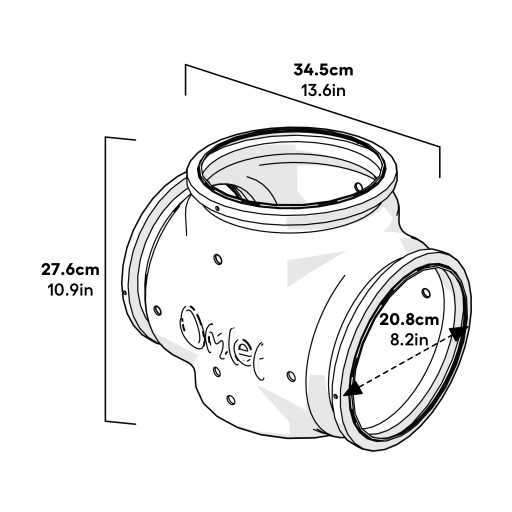 Zippi Boxed Tunnel T - Section Dimensions (063.0010)