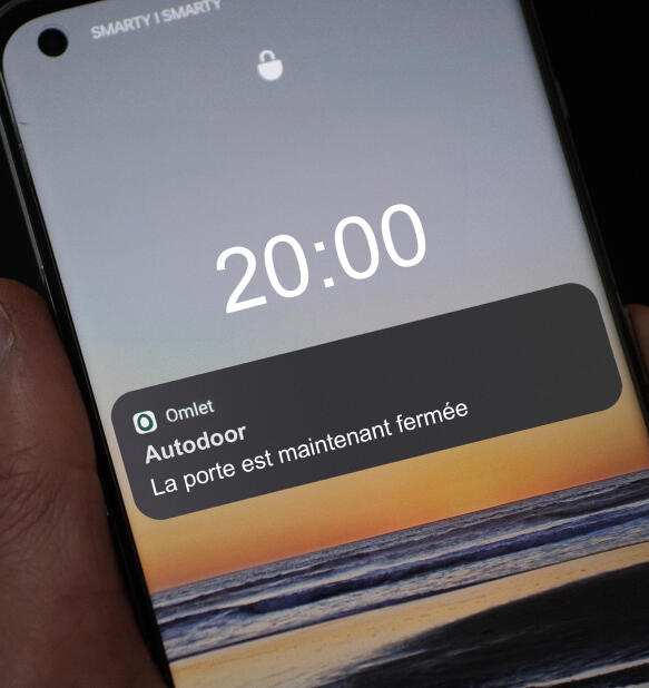 automatic chicken coop door notification on a smart phone