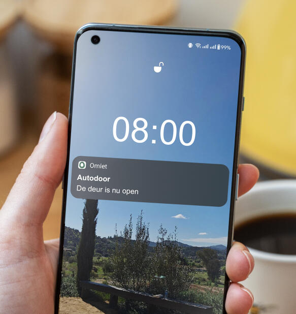 smart phone with open door notification