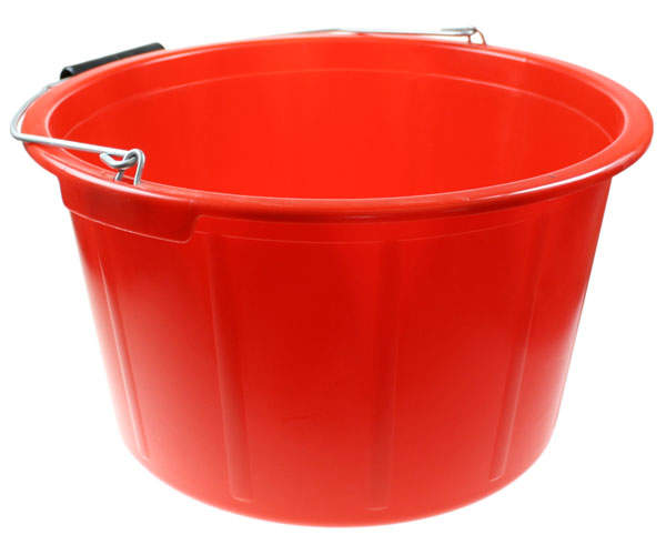 Feed Bucket 20 Litre Red  Chicken Feed and Treats For Chickens 