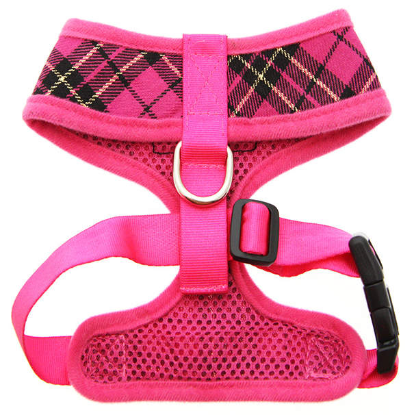 pink dog harness and lead