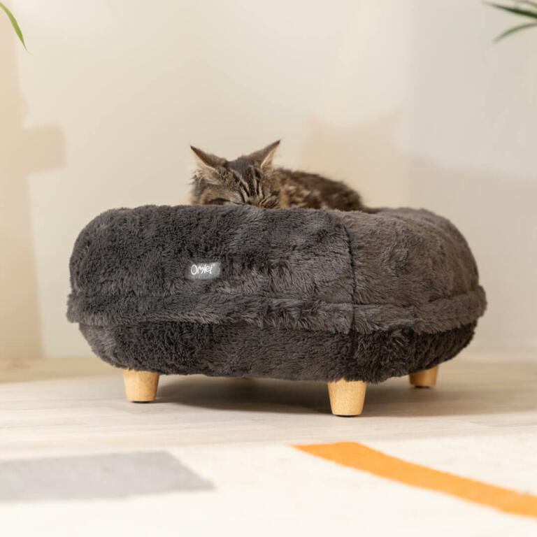 Omlet Maya Donut Cat Bed Earl Grey