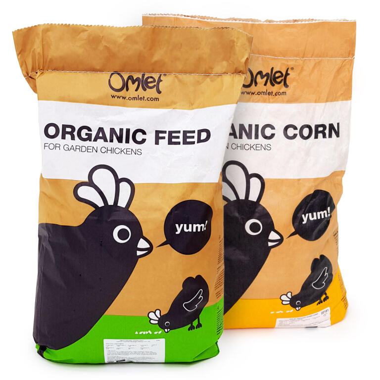 Organic Omlet Chicken Feed 10kg and Mixed Corn 10kg Omlet